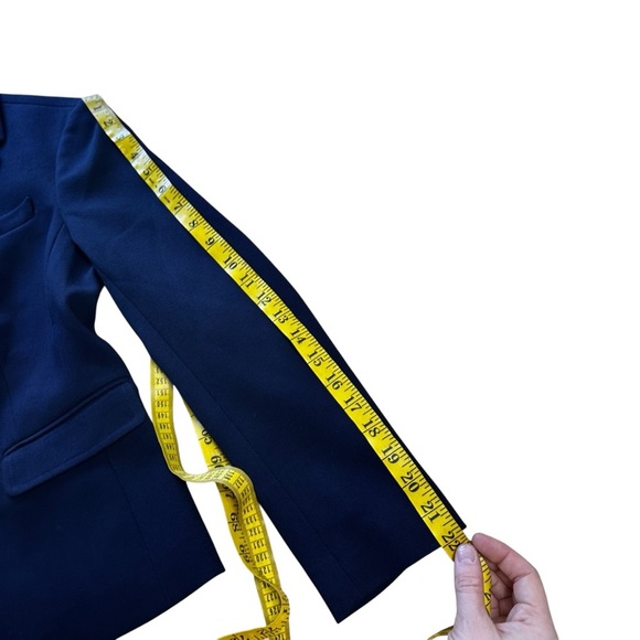 Talbots Navy Blue Classic Two Button Blazer Jacket Size 6 Petite Preppy Office - Picture 10 of 10